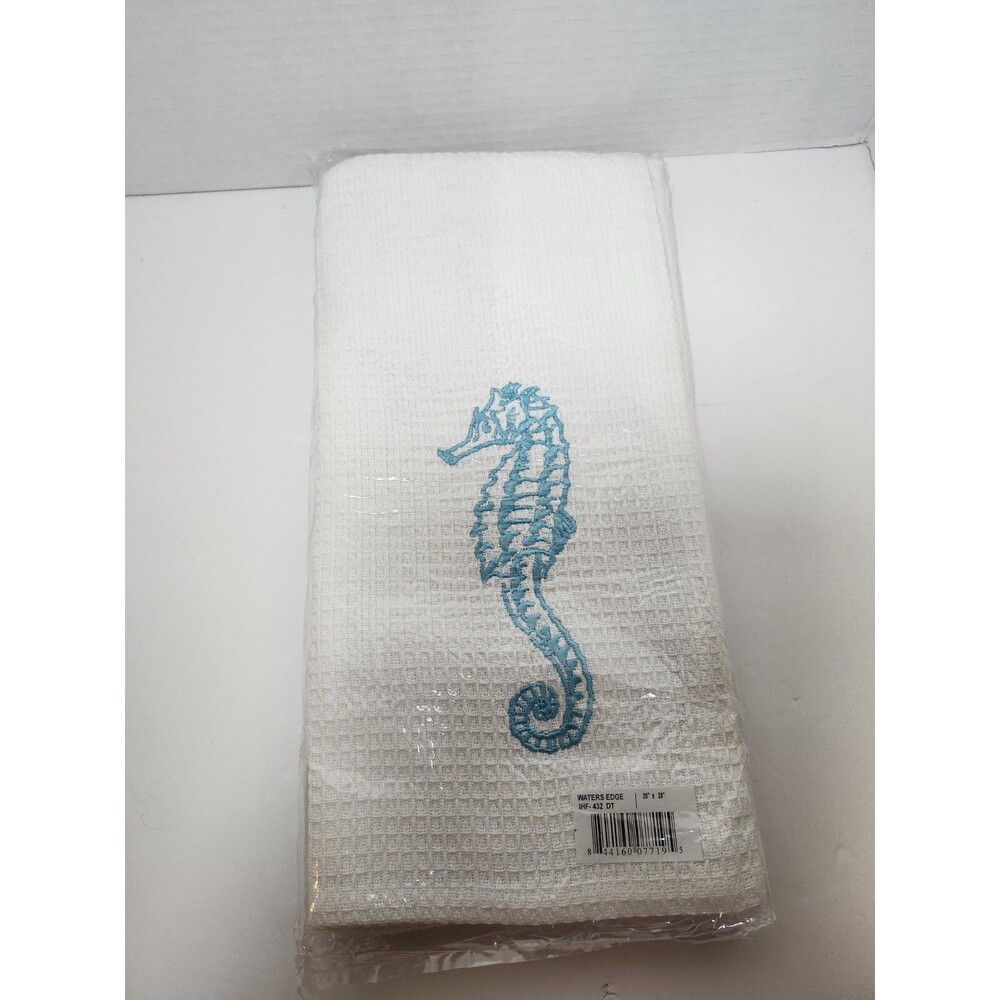 20" X 28" Seahorse Honeycomb Hand Towels